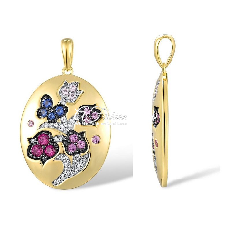 Starlight Flower Pendant CZ Multicolor