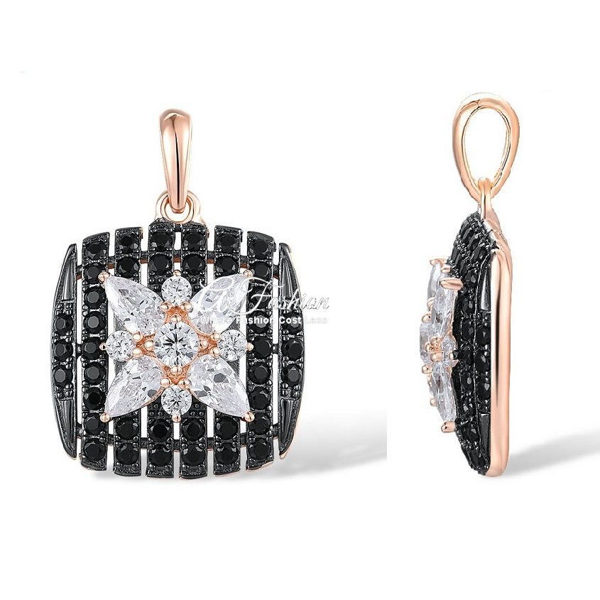 Starlight Square Pendant Black Spinel
