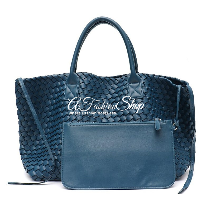 Woven Oversized Handbag Peacock