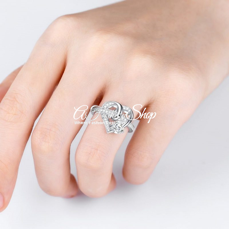 True Love Story Ring Wedding Crystal