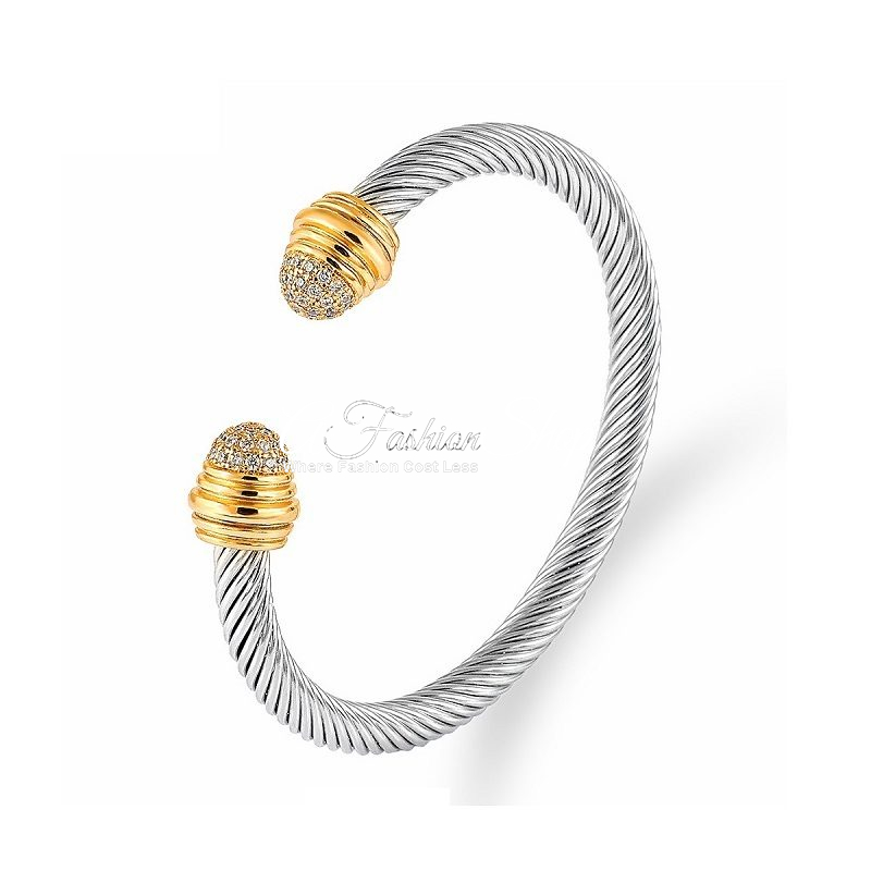 Pavé Diamond Cable Cuff Bracelet