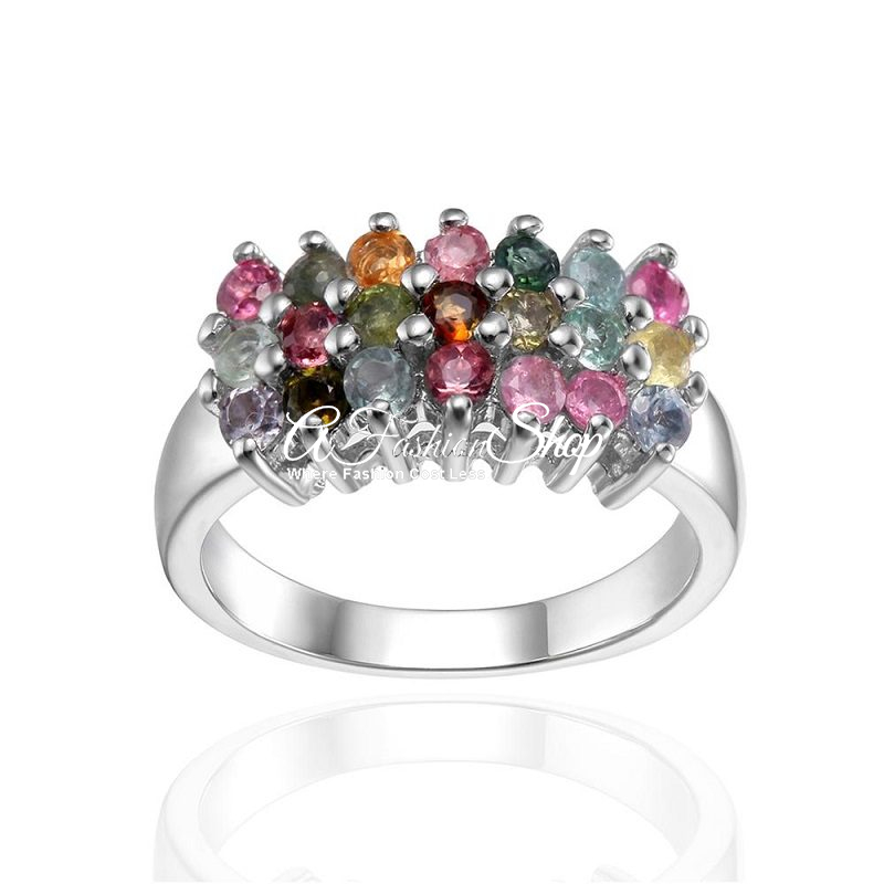 Trinity Pave Ring October/Tourmaline