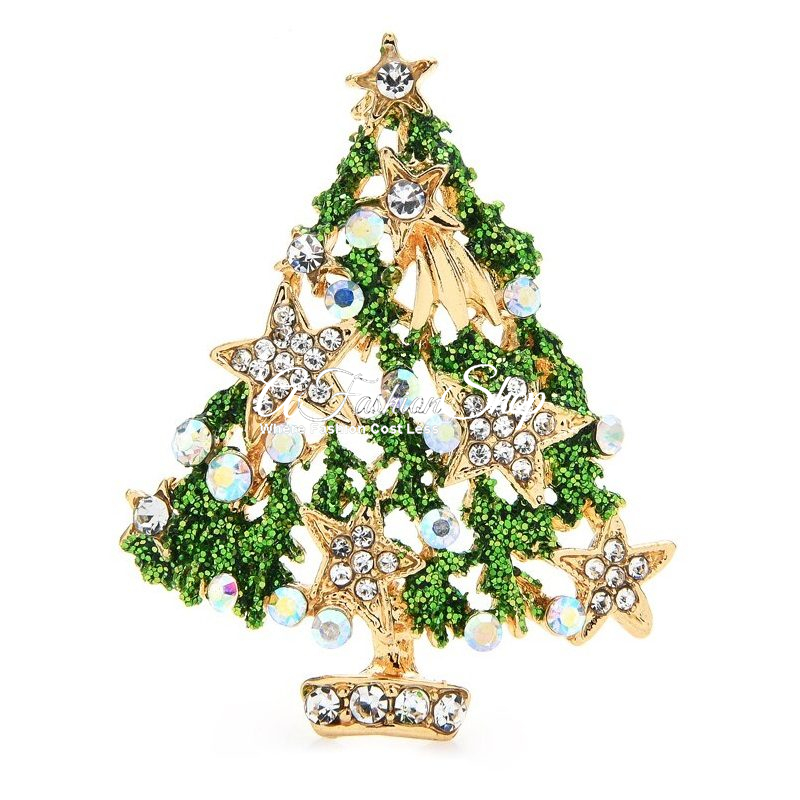 Christmas Tree Brooch Twinkly Star Topper