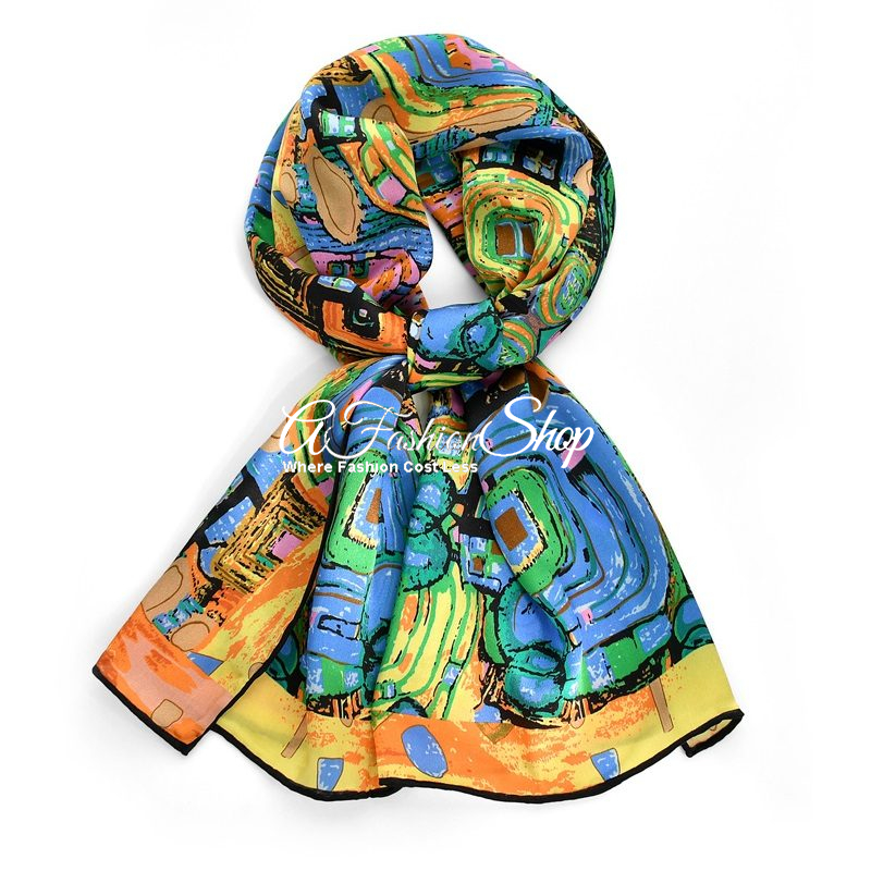 Van Gough Inspired Abstract Floral Shawl