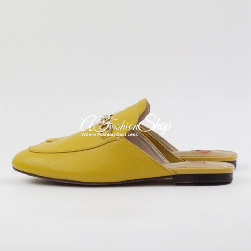 Linnie Mule Women Open-Back Loafer Yellow