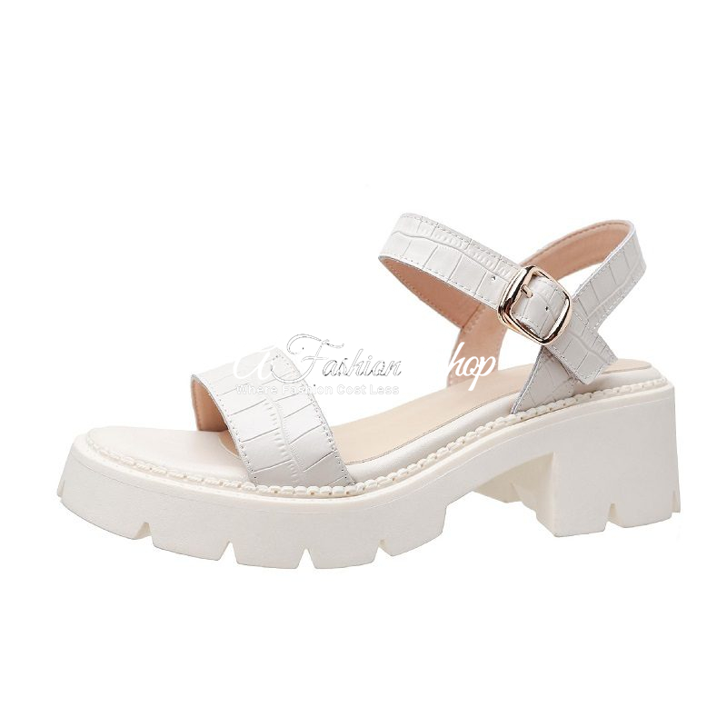 Diana Platform Leather Ankle-Strap Sandal