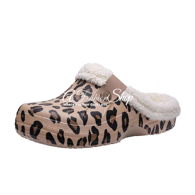 Comfy Clog Leopard Print Outdoor/Indoor-Brown