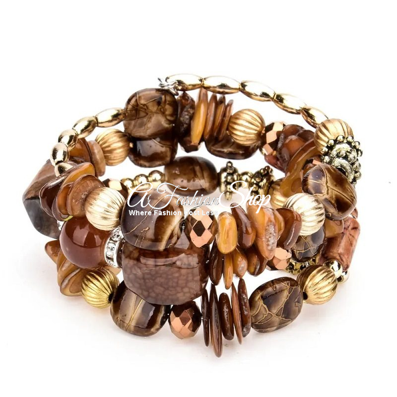 Tiger Eye Stackable Bohemian Beaded Bracelet