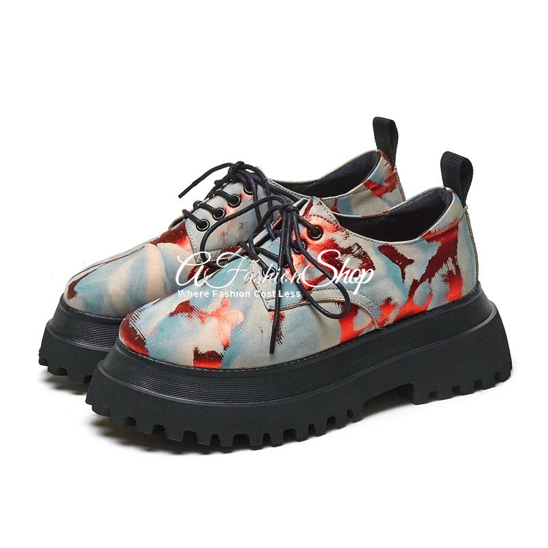 Pier Platform Sneaker Red Blue Splash