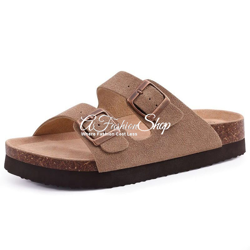Cruz Comfort Sandal Double Strap Color Taupe