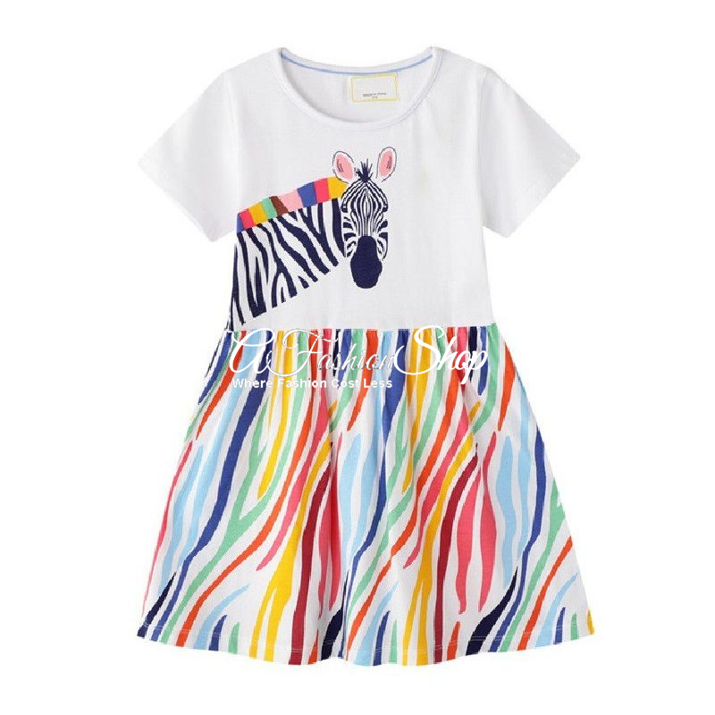 Rainbow Striped Zebra Pattern Dress