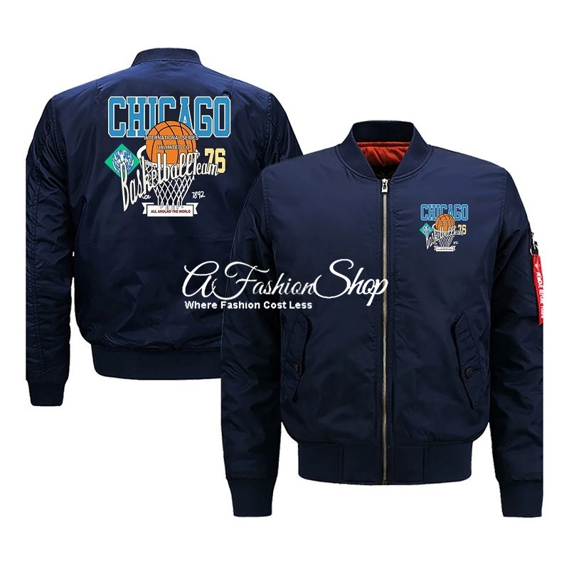 People Bomber Jacket Chicago Seventy6 Color Navy