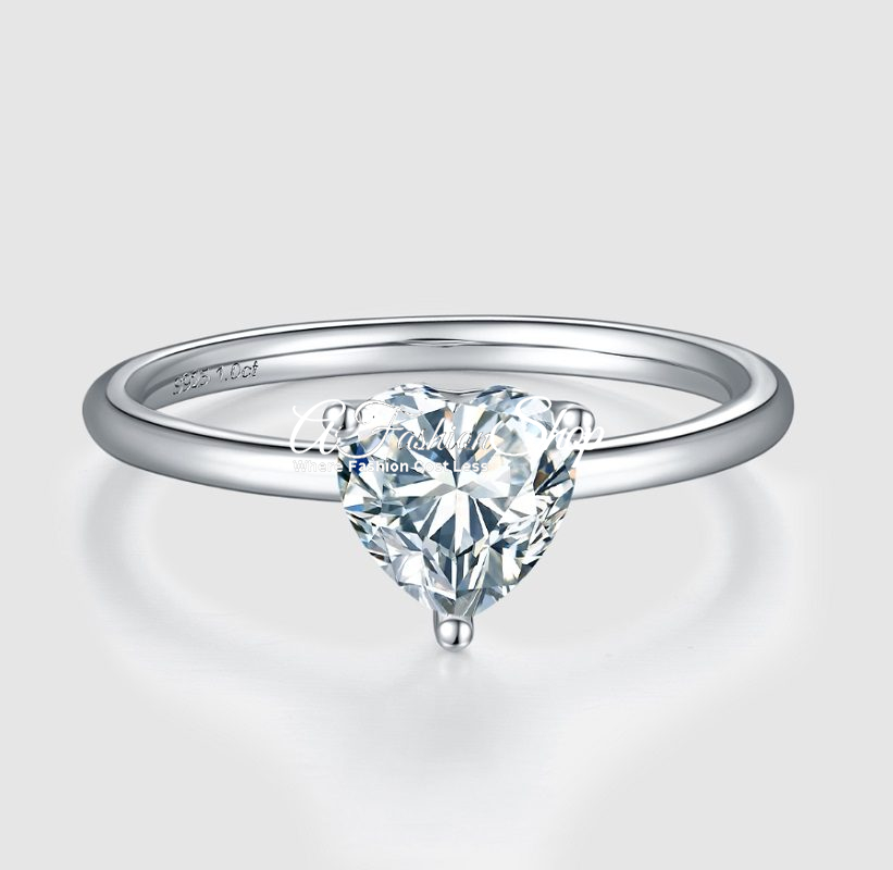 Wedding Heart Shape Diamond Moissanite Ring