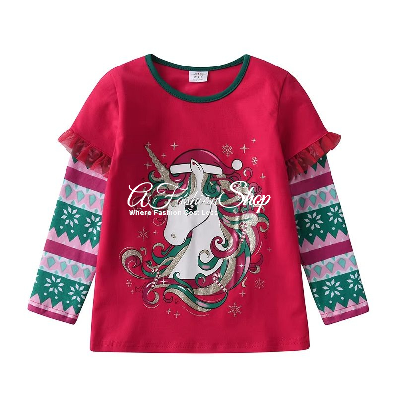 Snowflakes Long Sleeve With Ruffles