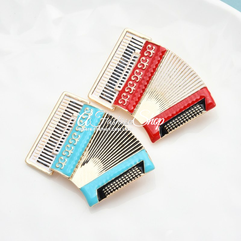 Sound of Music Colored Accordion Brooch