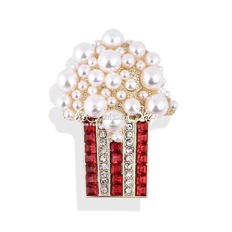 My Heart Pops For You Popcorn Brooch