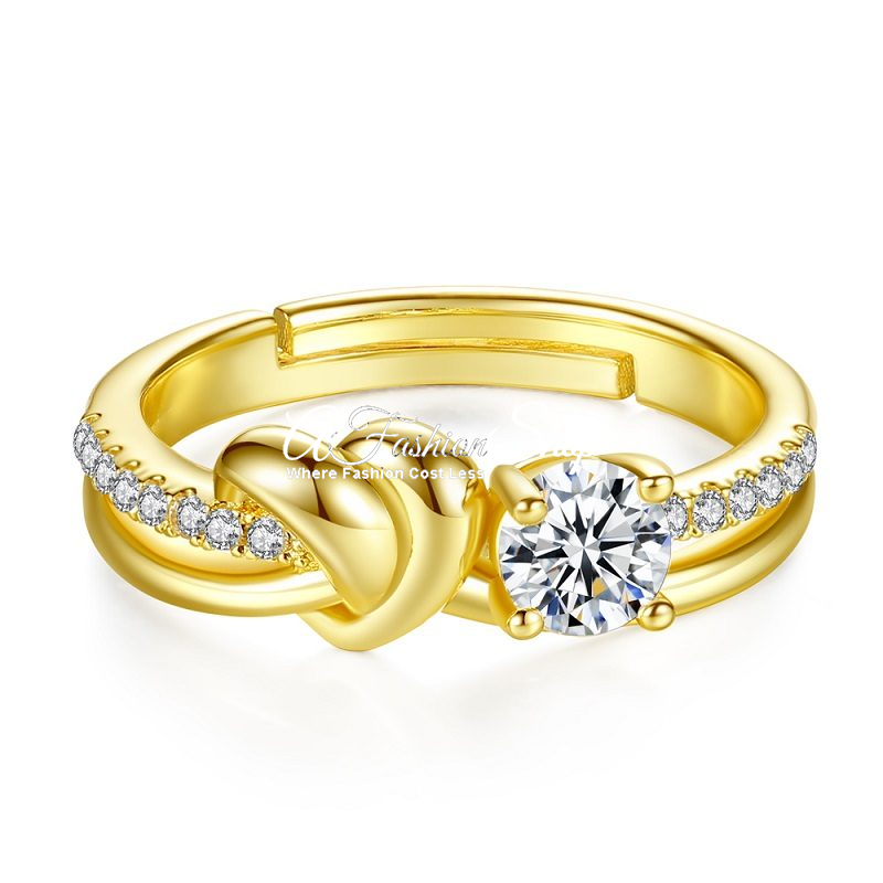 Heart Gold Ring 18K Gold Open Ring