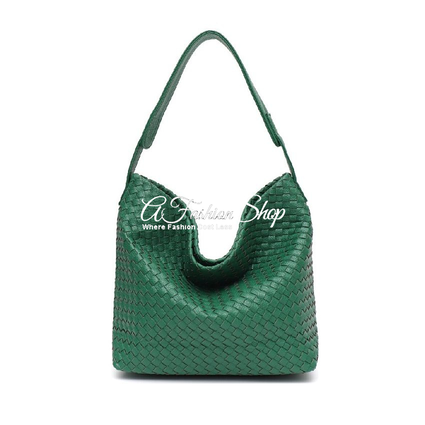 Forest Green Woven Handmade Green Hobo