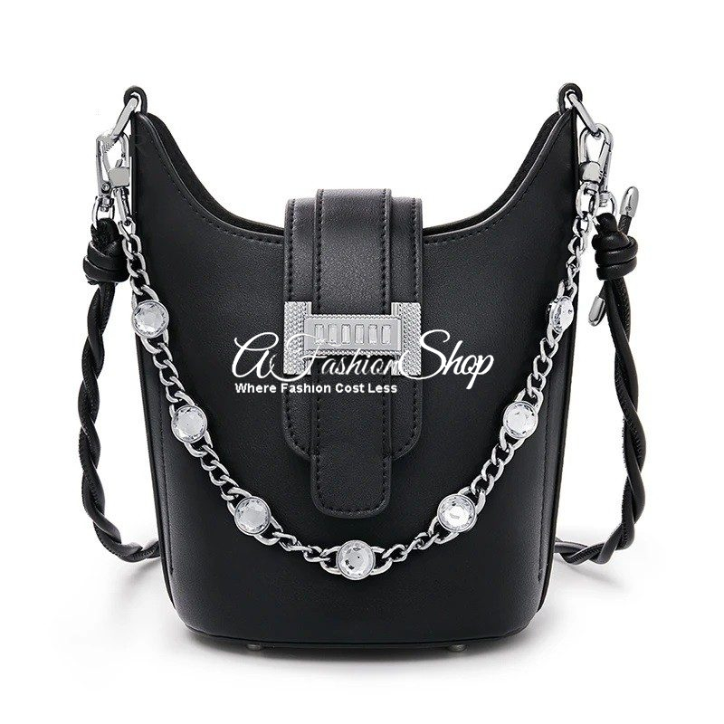 Black Leather Satchel Diamond Pattern