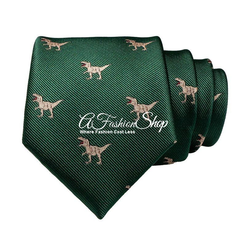 Novelty T-Rex Dinosaur Silk Jacquard Tie