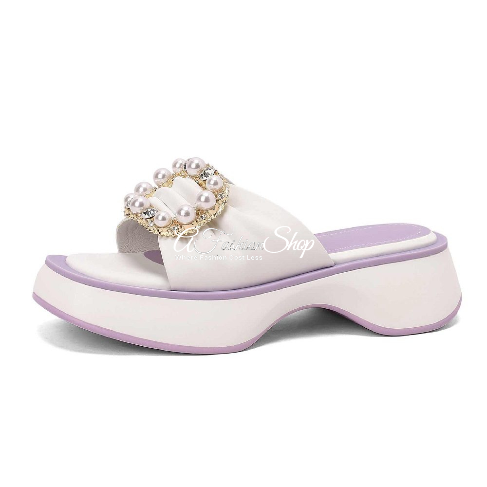 Pearl Ring Buckle Chalk Purple Insole