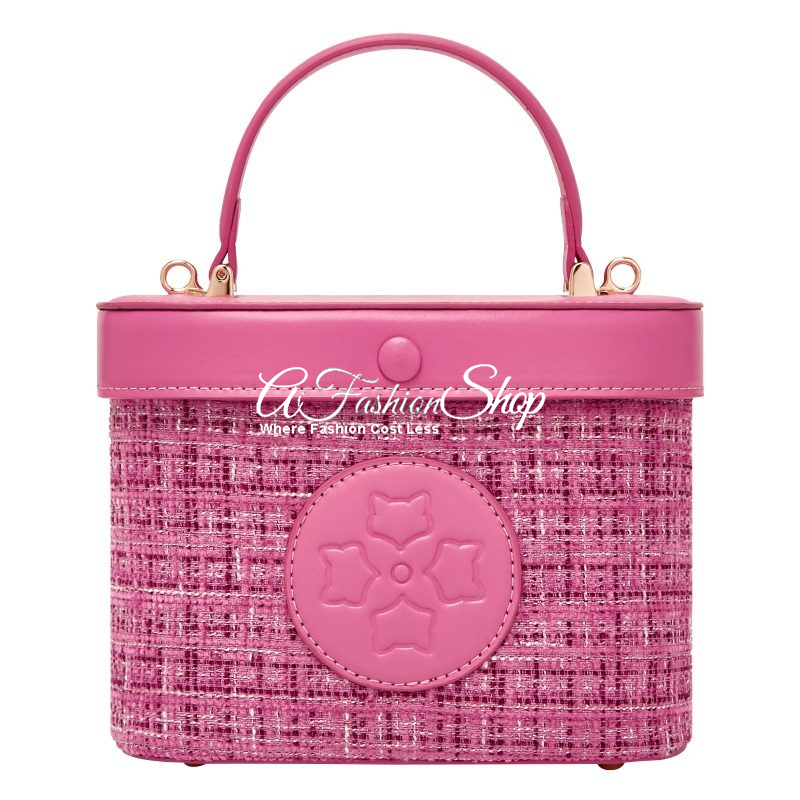 Mini Satchel Microfiber Leather Barbie Pink