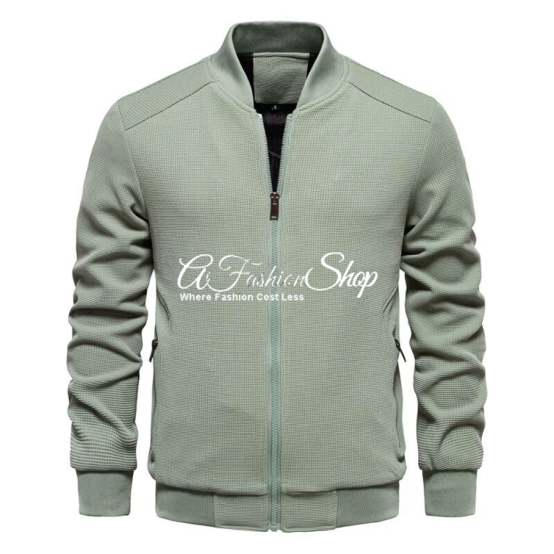 Waffle Fleece Zip-up Jacket Green Tone