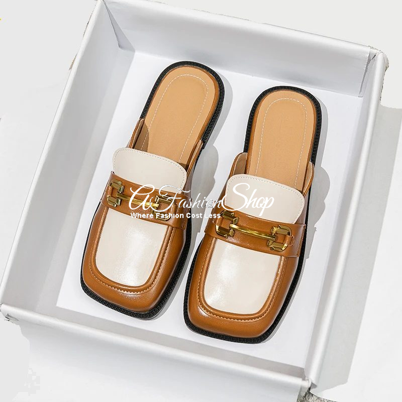 Alicia Slip-On Horsebit Chain Gold/Orange