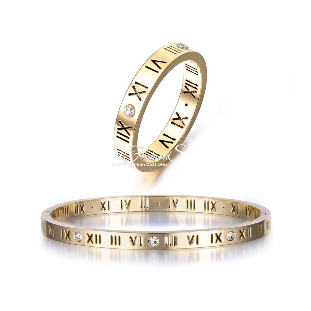 Stunning Diaz Roman Numeral Gold Set