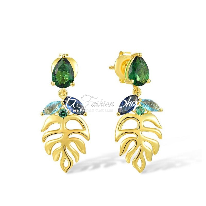 Olive Leaf Yellow Gold Fine Earring
