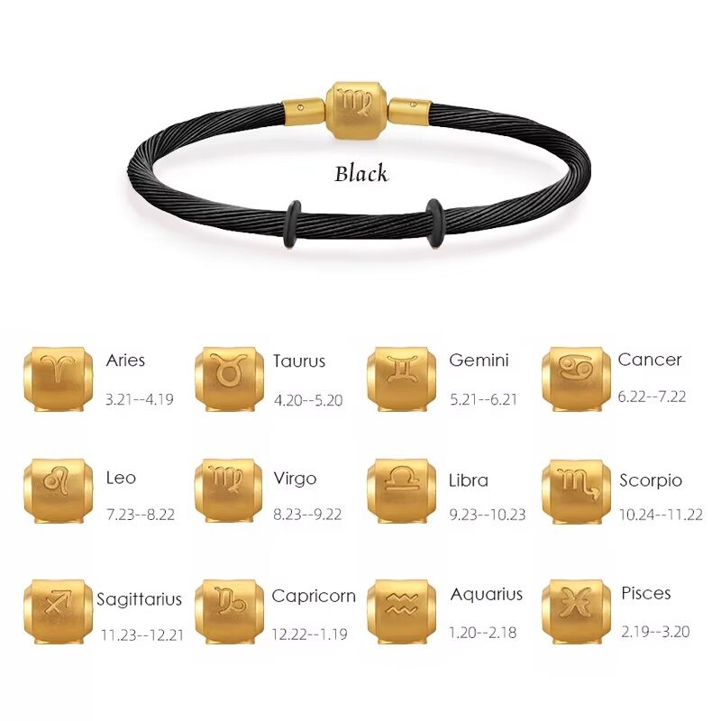 Prosperity Bangle: Zodiac Rope Color Black Bracelet