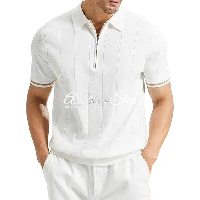 Polo Shirt For Men Collar With Zipper