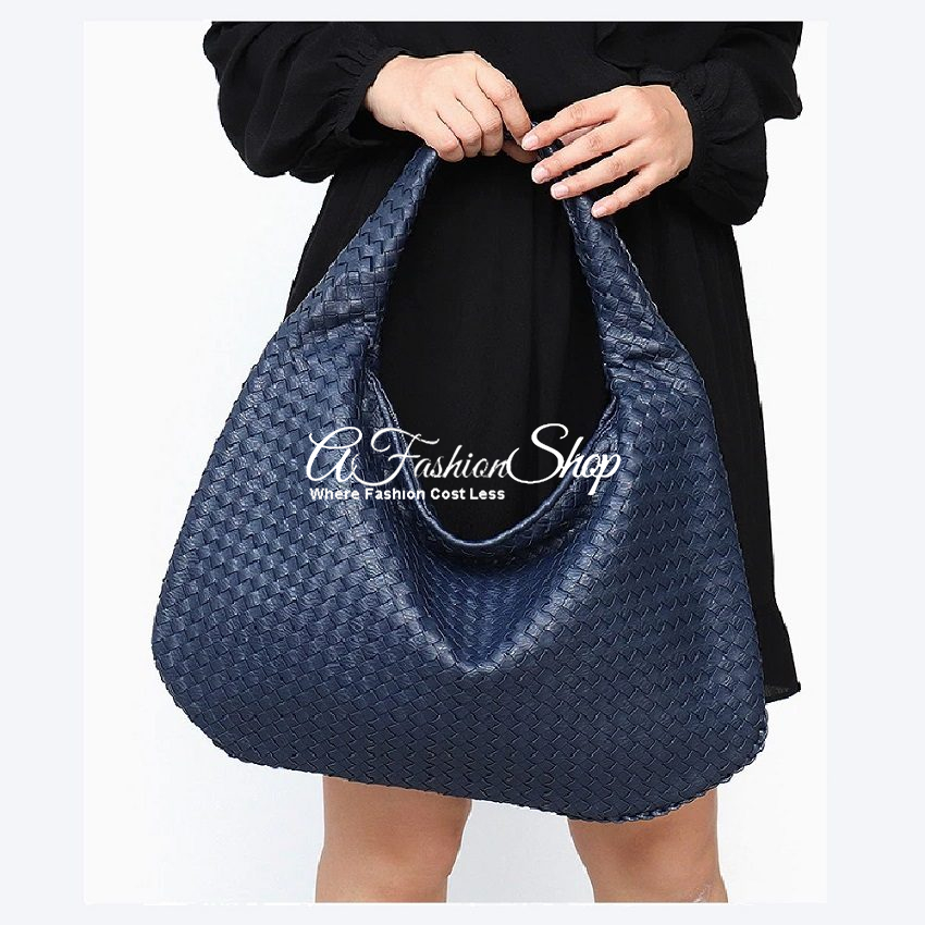 Santos Triangular Vegan Leather Navy Hobo