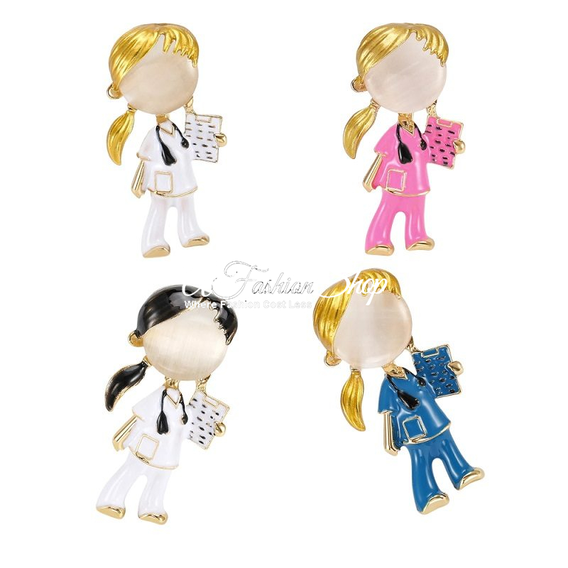Proud To Be A Nurse Figurine Brooch