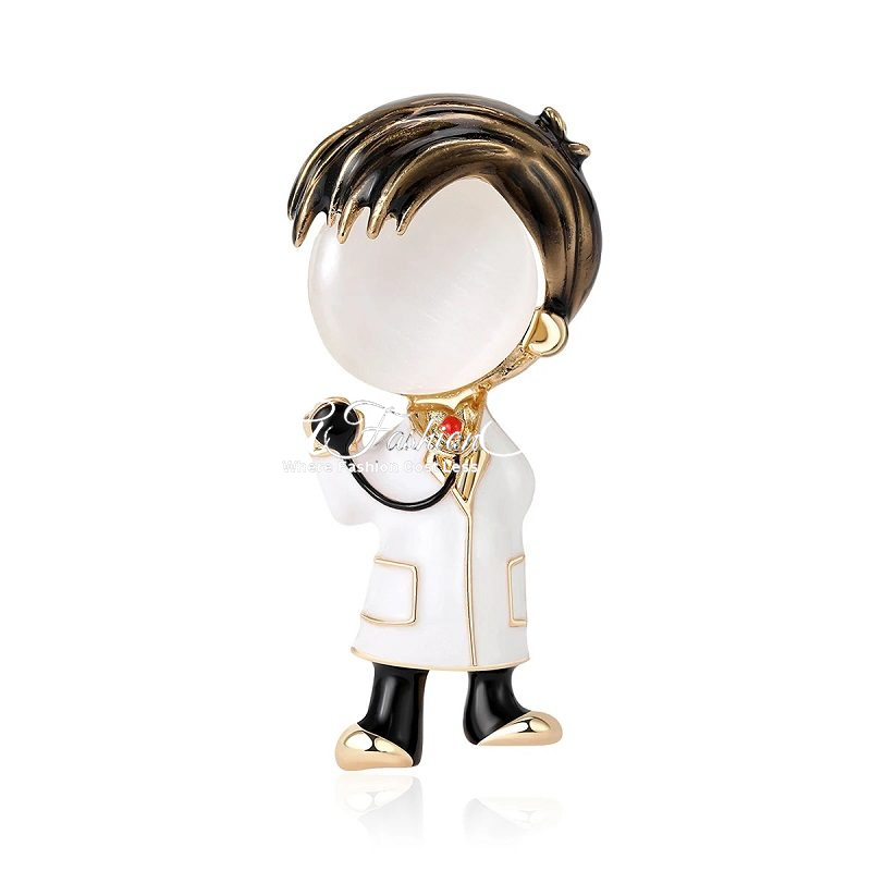 Proud To Be A Doctor Figurine Brooch