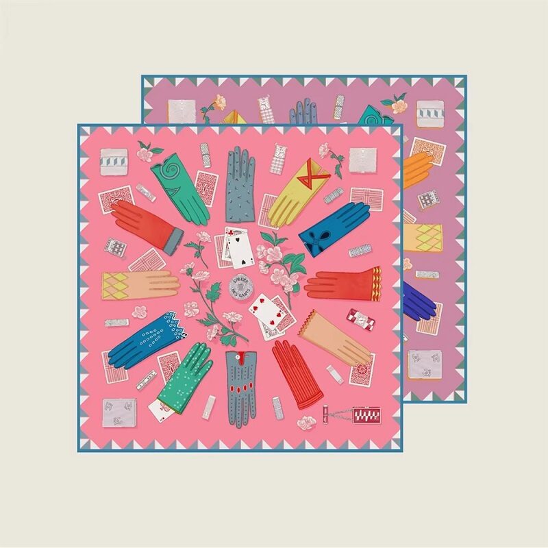 Roulette Jardin Silk Twill Scarf Pink Lilac