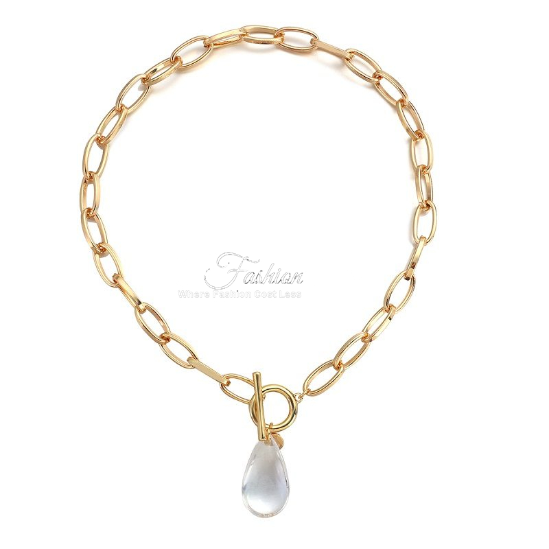 Simulated Pearl Half Chain Gold/Silver Tone