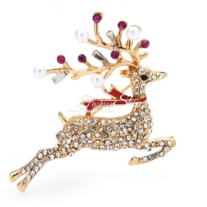 Rudolph The Sparkling Reindeer Brooch