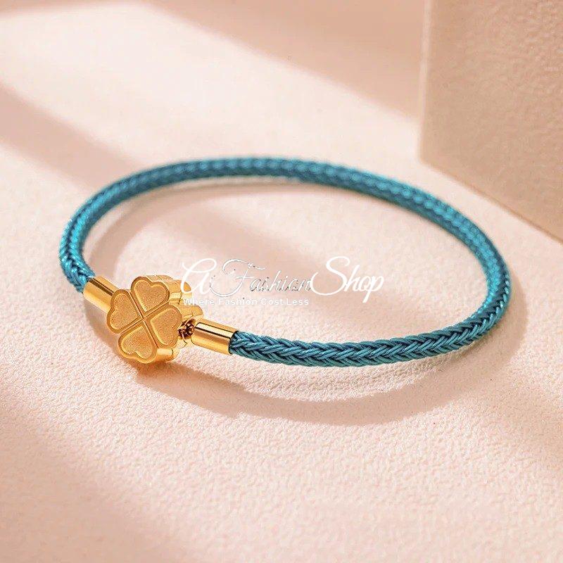 Artisan Rope Bracelet Four Leaf Clover