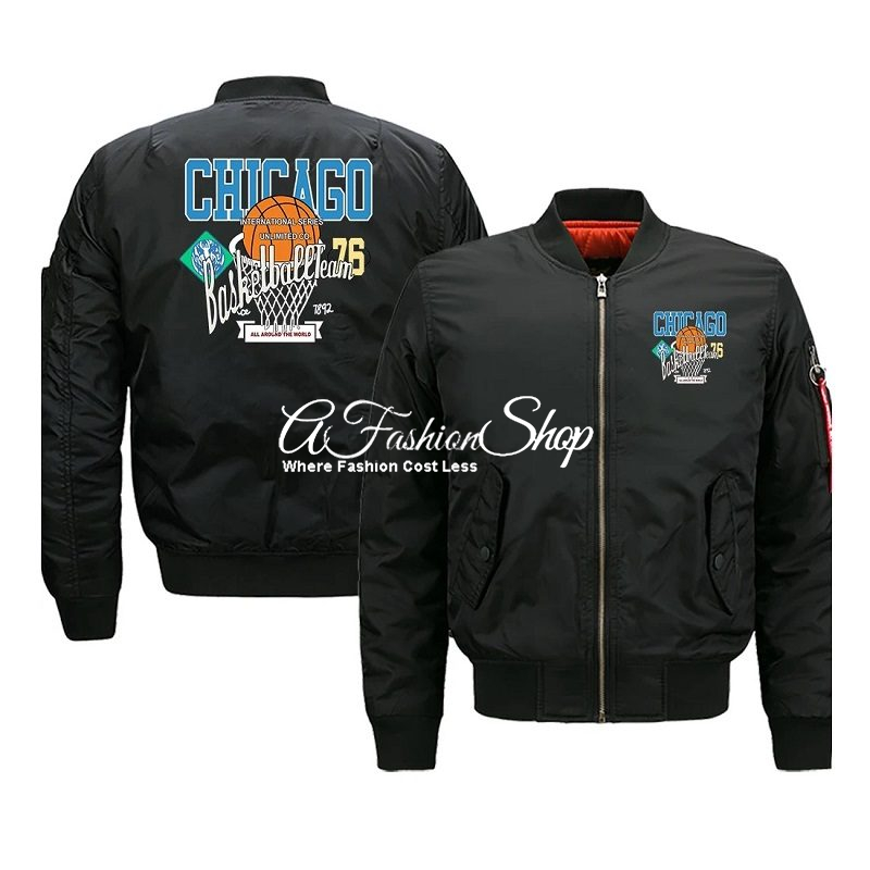 People Bomber Jacket Chicago Seventy6 Black