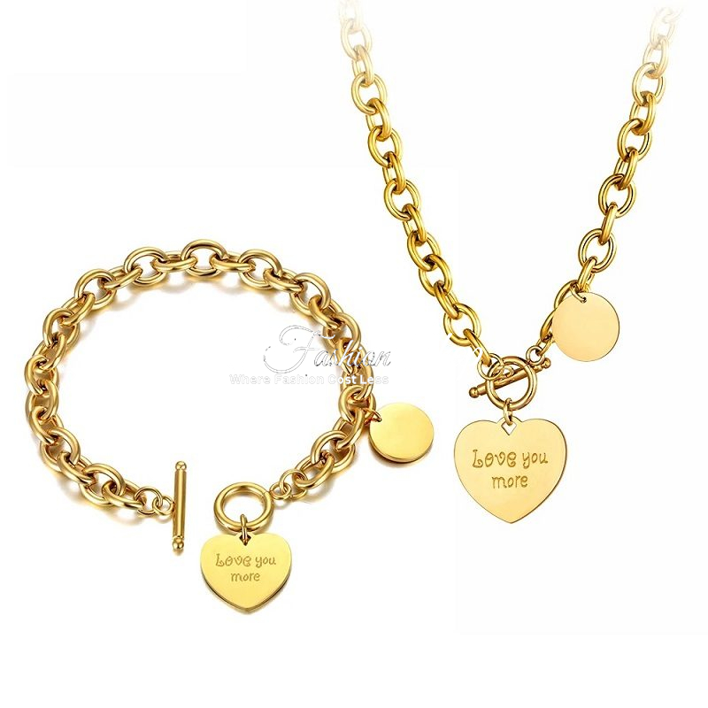 Estelle Stainless Steel Gold Jewelry Set