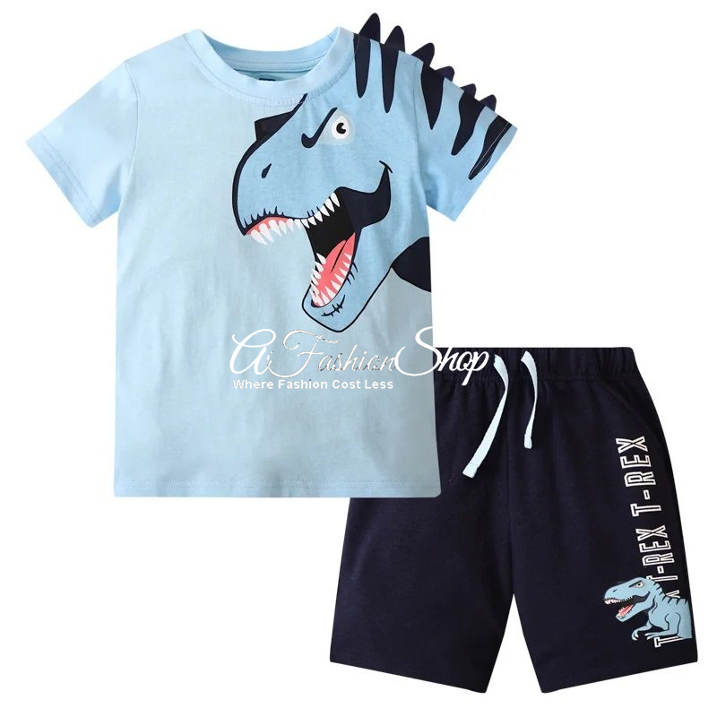 Kids’ Everyday Tee & Shorts T-Rex 3-D Appliqué