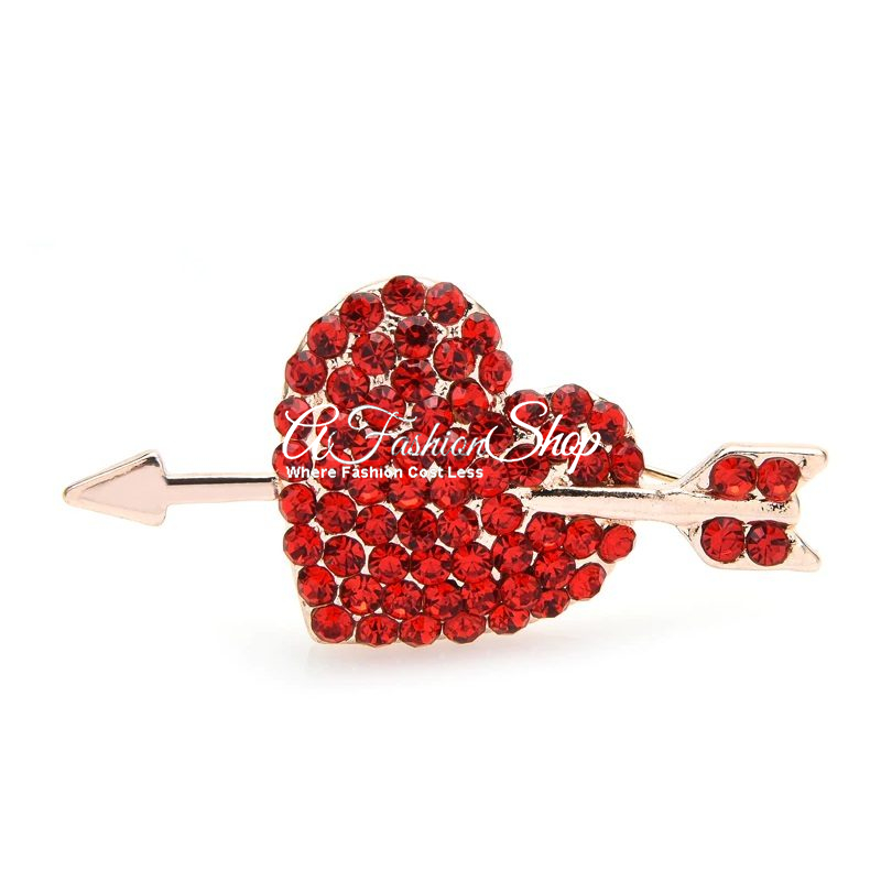 Arrow Heart Brooch For Scarves