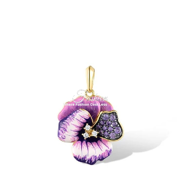 Amethyst Radiant Pendant Hibiscus Dazzie
