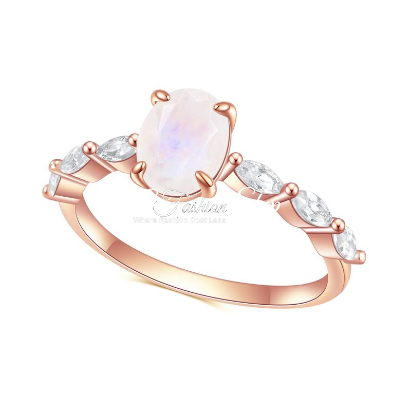 Half Eternity Engagement Ring Rose Gold