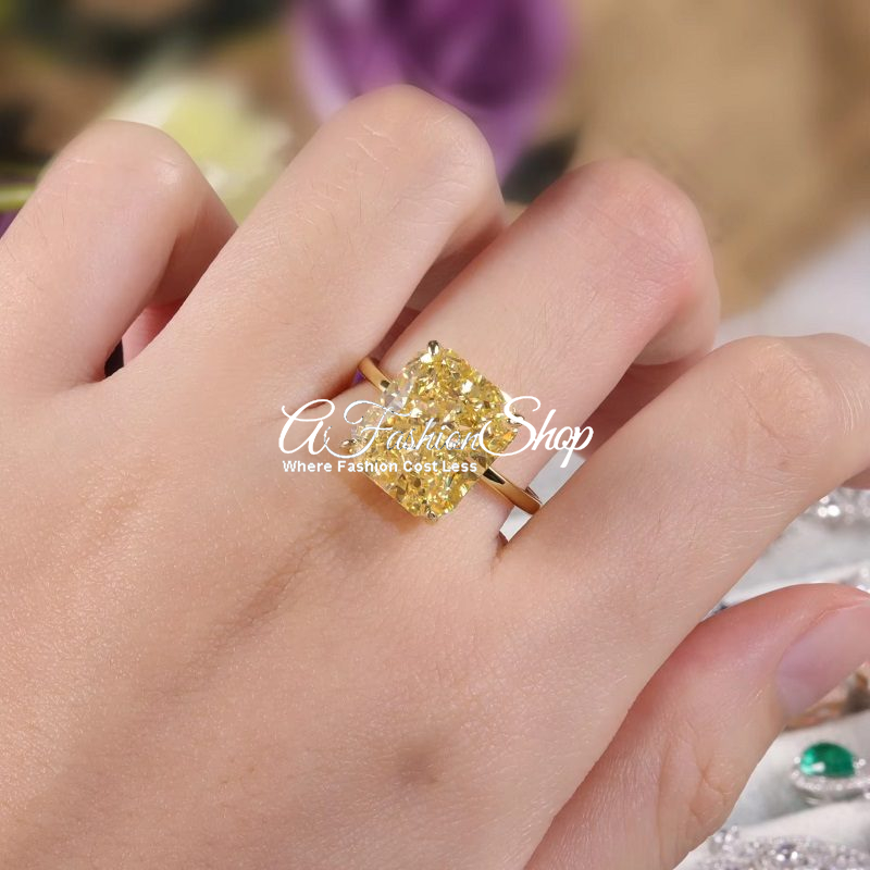 DiamondFire CZ Fancy Light Yellow Cocktail Ring