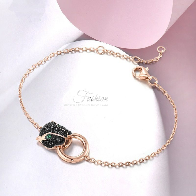 Panther Leopard Bracelet Green Spinel Eye