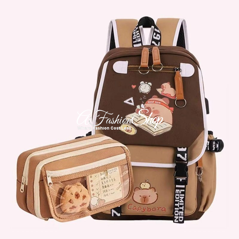 Cute Capybara Backpack FREE Pencil Case