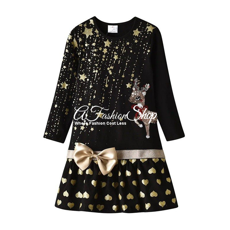 Girls’ Couture Gold Dust A-line Christmas Dress