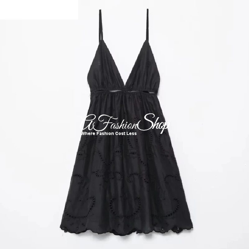 Classic Black Cutout Camisole Minidress